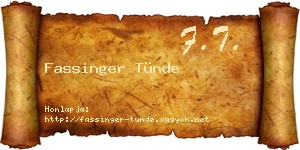 Fassinger Tünde névjegykártya