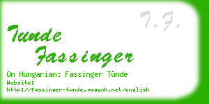tunde fassinger business card